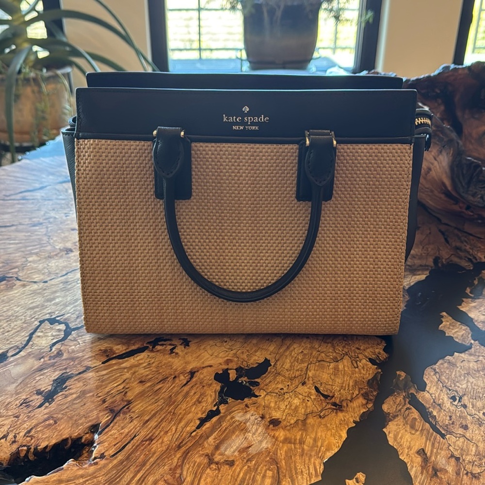 Kate Spade NWOT New York Cameron Street Candace Raffia Satchel/Crossbody